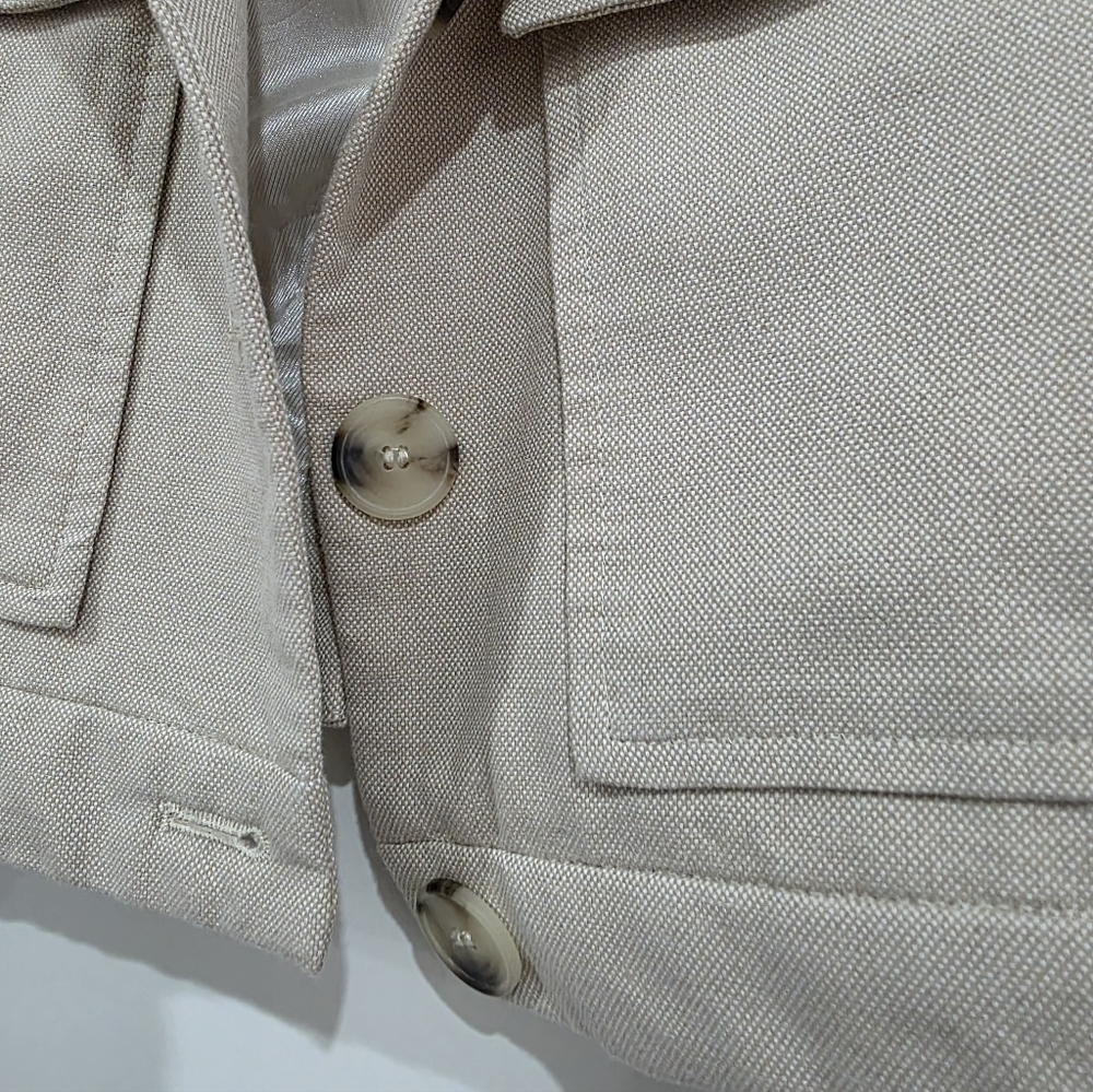 Zara Light Khaki Cropped Jacket - Picture 3 of 5